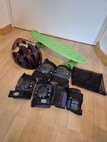 Skateboard grün + Helm + Schützer, guter Zustand