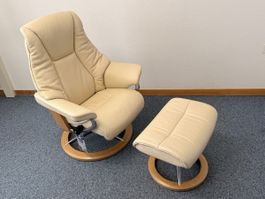 Stressless Sessel mit Fusshocker live in M 70% Rabatt‼️