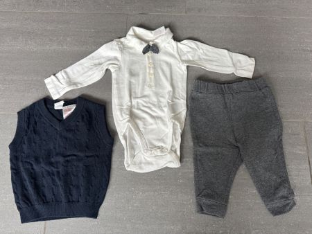 Festliches Baby-Set, Gr. 62, Body, Weste & Hose, Top Zust...