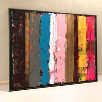 Abstrakte Kunst - Acryl Birken Wald Funky Modern Art XL Bild