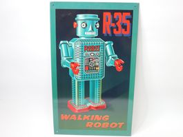 1998 Rocket USA Roboter R35 Blechschild Robot George