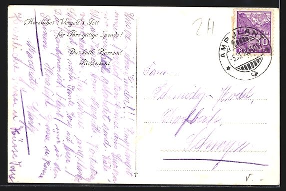 Cartoline postali: AK Richterswil, An der kath. Kirche – Usato da Berlin venduto da bartko-reher 1