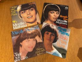 4 Schallplatten Mireille Mathieu 7 Zoll Singles gebraucht