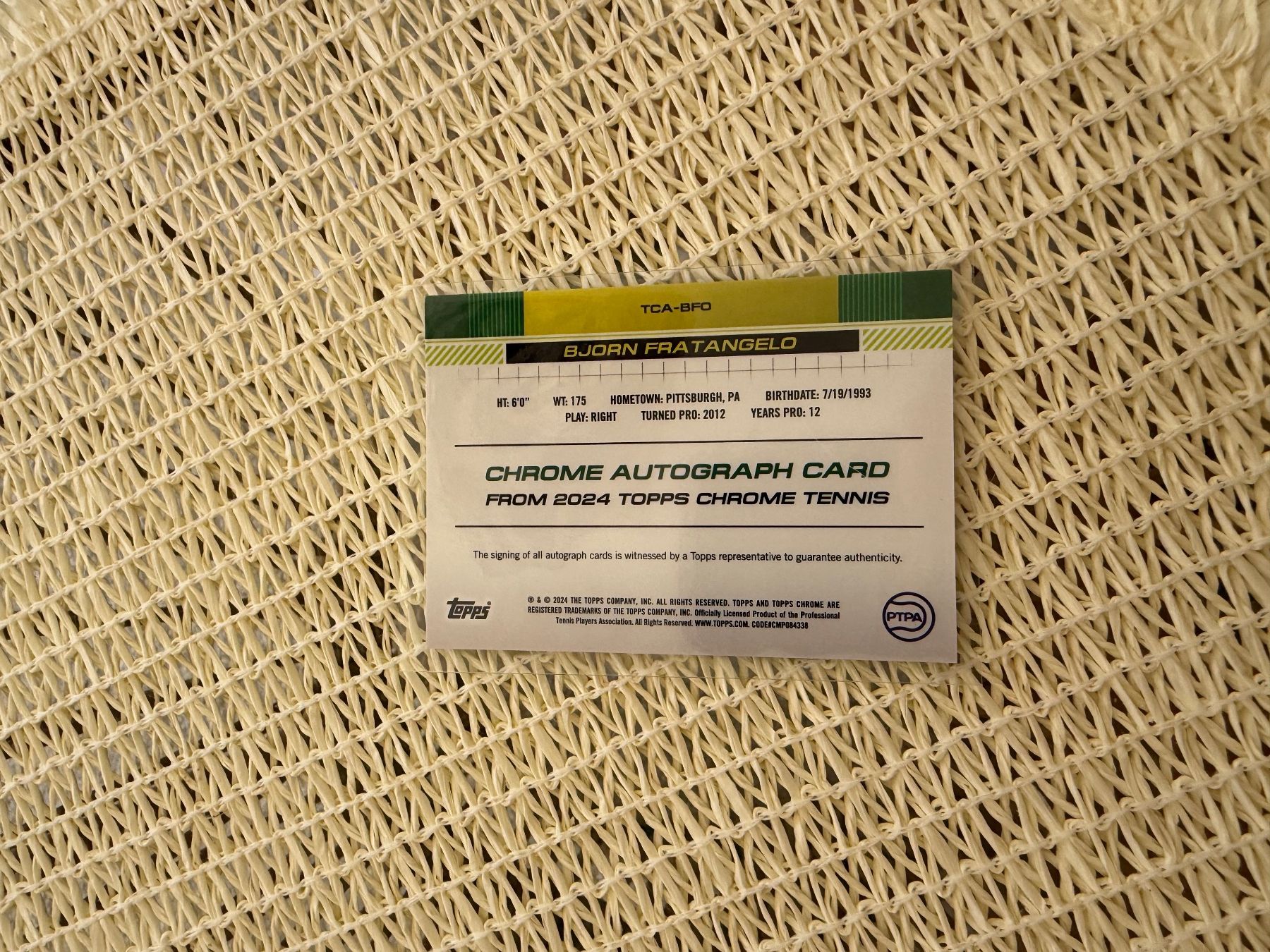 Topps Carte collezionabili: Bjorn Frantangelo Chrome Autographe – Usato da Champagne venduto da kev_b2tb 1