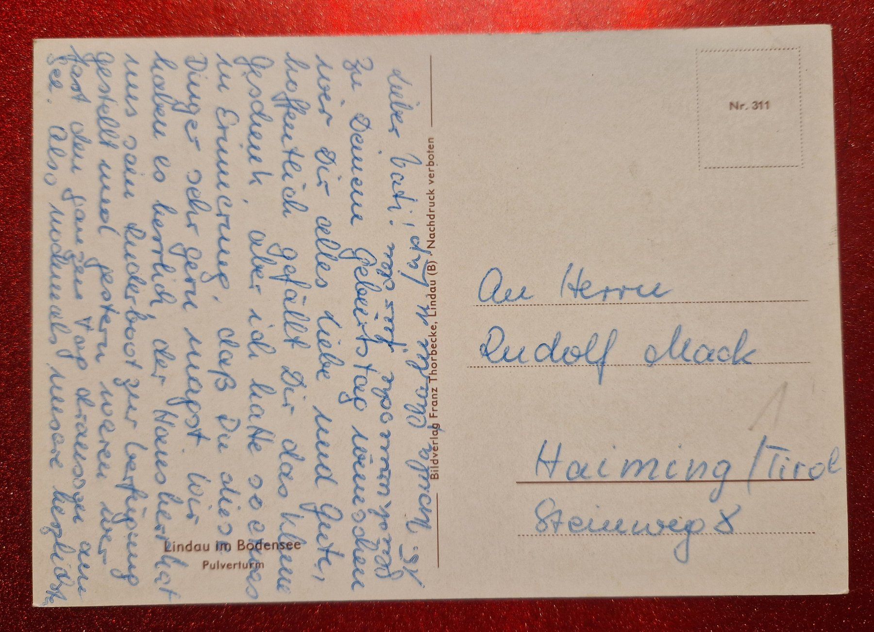 Cartes postales: Lindau Bodensee Pulverturm alt – D'occasion à Melchnau par Arthurius 1