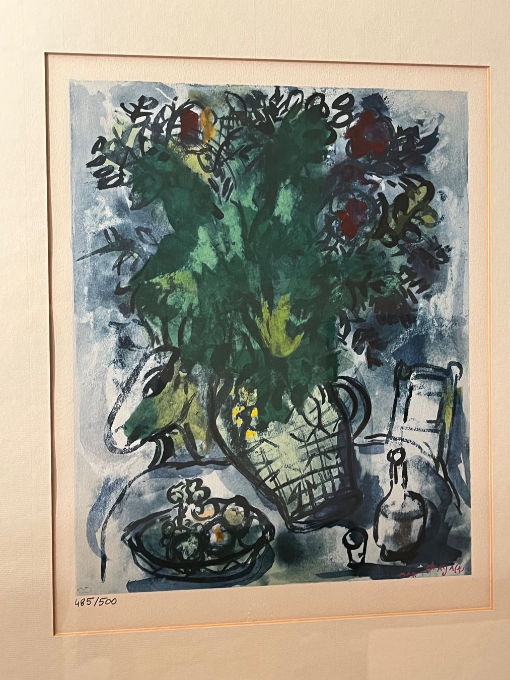Gemälde: Marc Chagall – Lithographie "Bouquet fleuri sur table" – Gebraucht aus Basel von PAUL_ART 1
