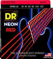 DR Electric Bass Strings:NEON Red, 6-String @ 030-125