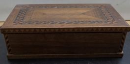Schmuckschatulle Holz Intarsien mit Schublade Vintage
