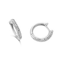 Orecchini pavé in oro bianco 18k con diamanti naturali