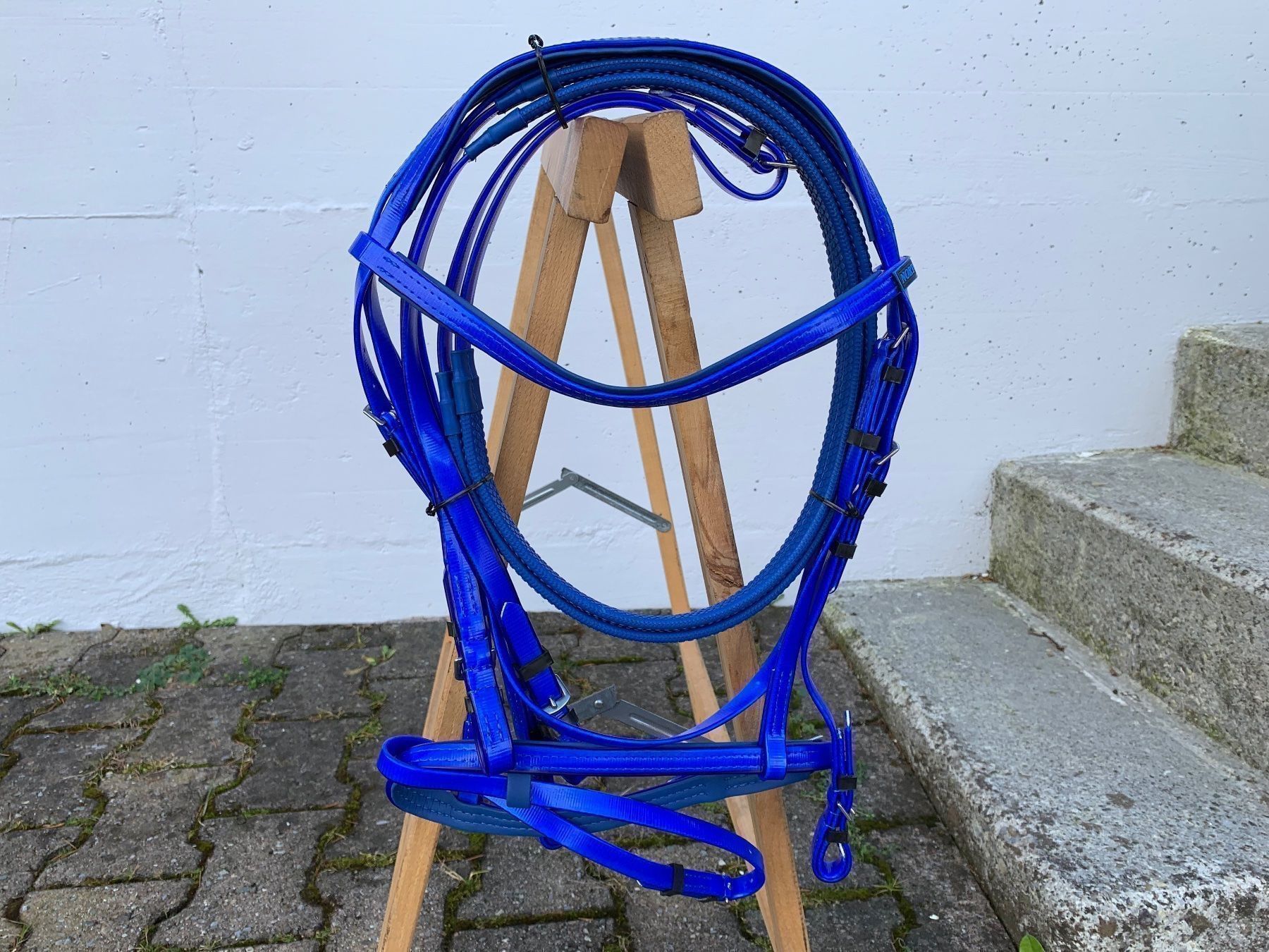 Selle & Accessori: schöner blauer Reitzaum – Usato da Feldbach venduto da Fea1 3