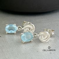 Ohrstecker mit Aquamarin, Silber 925