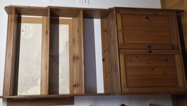 Wooden Shelf Unit with Cabinet Used