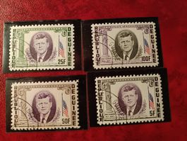 4 Briefmarken Republik Guinea John F Kennedy  gestempel Top