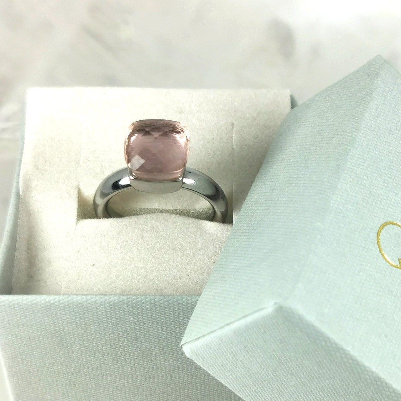 Anelli: Bague acier "Qudo" pierres synth.- Rose - T.52 – Nuovo e nell'imballaggio originale da Préverenges venduto da Finepearlsgem 6
