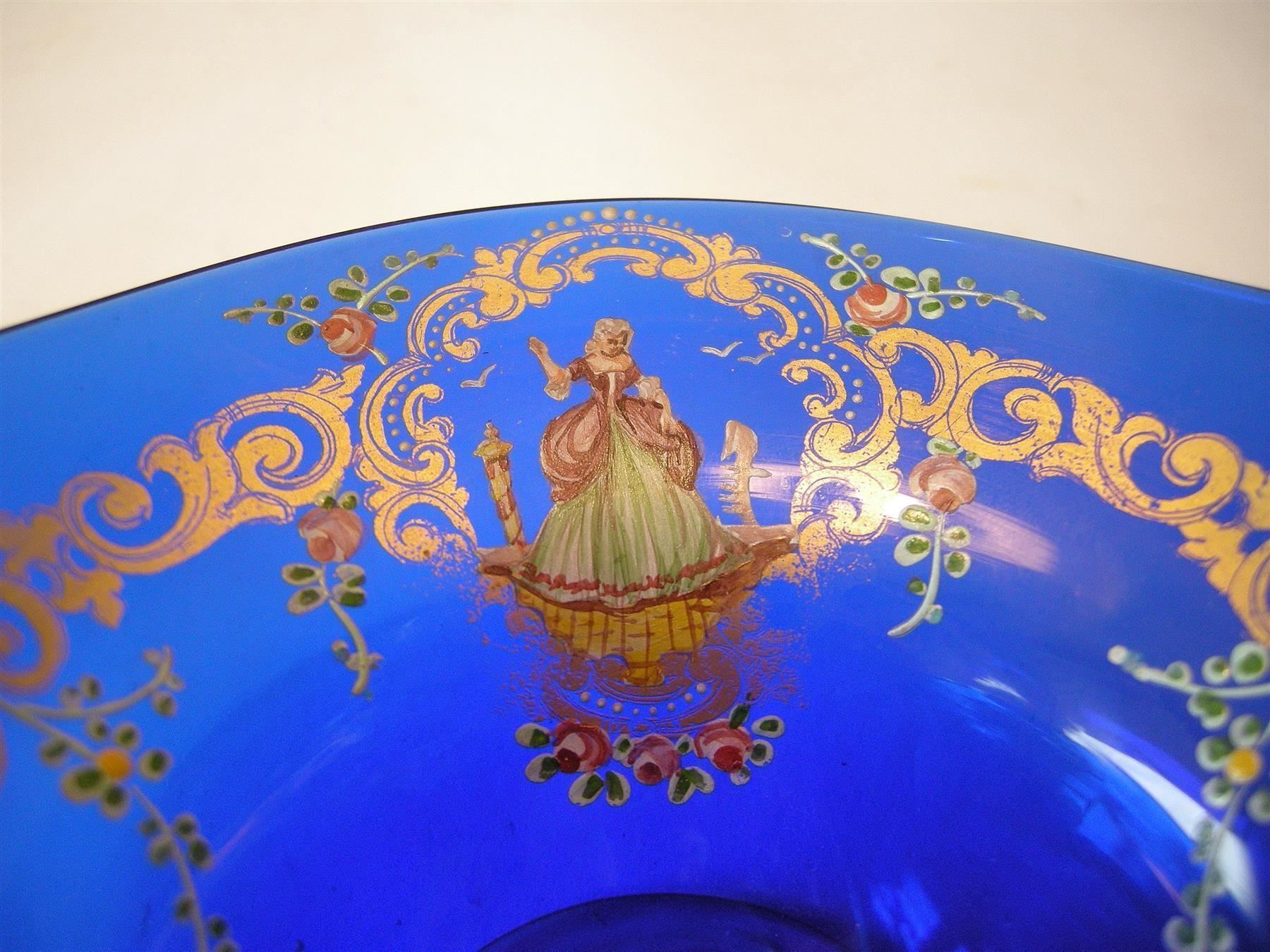 Murano Bicchieri: KORB AUS GLAS MIT FEINER EMAILMALEREI. – Usato da Grandcour venduto da Flowerstyle 4