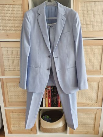 Costume homme Father & Sons bleu clair taille 48, neuf