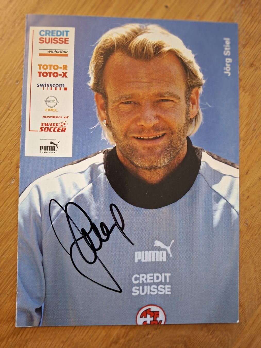 Autografi: Jörg Stiel Autogrammkarte Schweizer Nationalmannschaft – Usato da Thun venduto da wuschu
