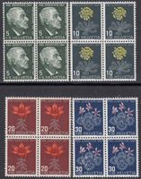 121-124** Viererblocksatz 1947, Katalog SBK 26 Fr. 28.00