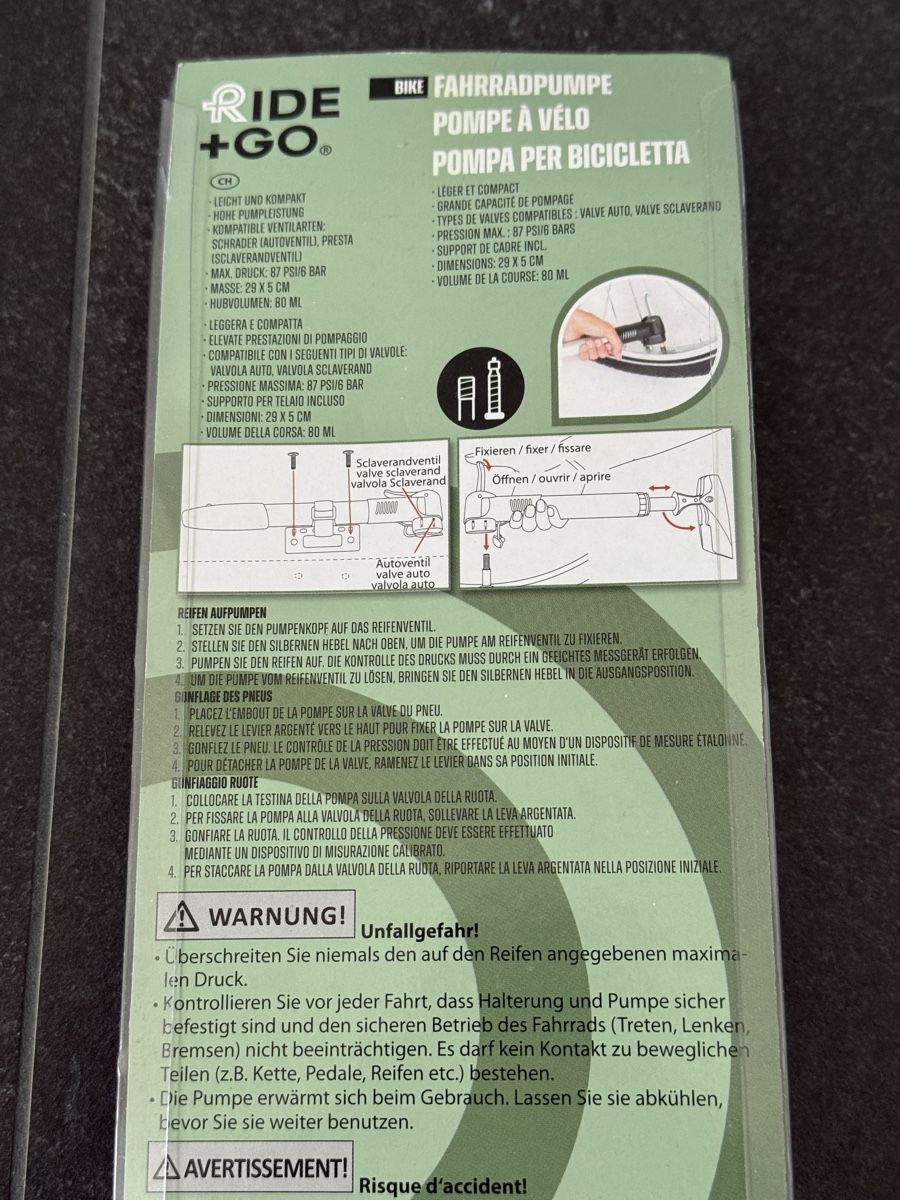 Pumpen: Fahrrad Luftpumpe – Neu und originalverpackt aus Goldach von igwhitestar 1