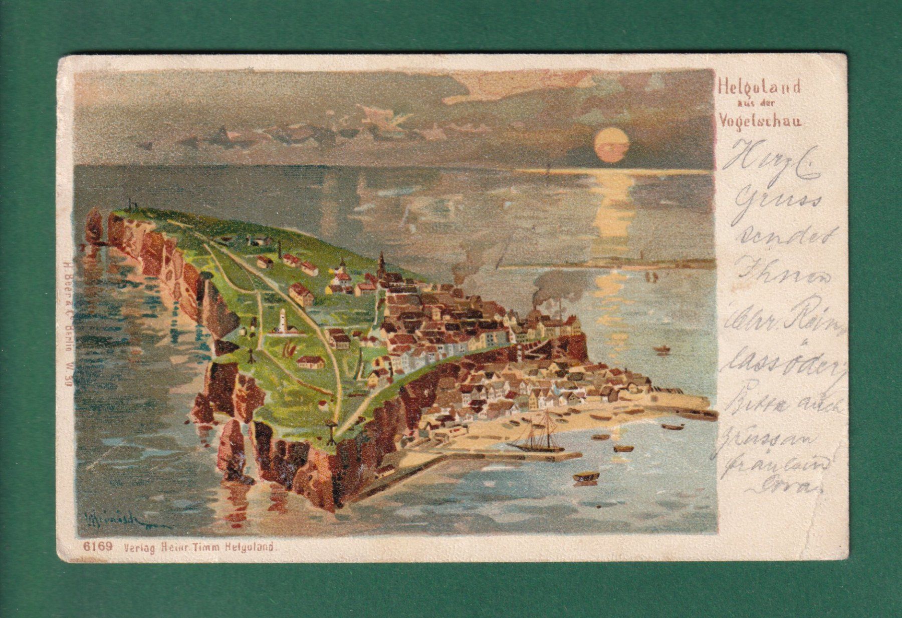 Cartoline postali: HELGOLAND aus der Vogelschau - 1899 // Eckbug // – Usato da Pully venduto da nicecards-shop