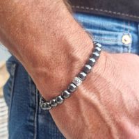 Armband "Neer" Kraftsteine für Stabilität Energie Hämatit