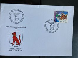Schweiz 2001 Sonderstempel Sechseläuten Zürich+Marke+Cachet