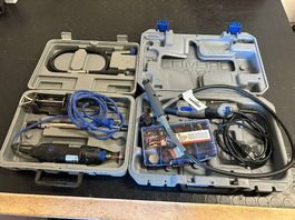 Elektroschleiffer-Set, Dremel + Ferm, 2 Koffer, Zubehör