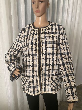 stilvolle und edle Jacke, beige/blau, XL