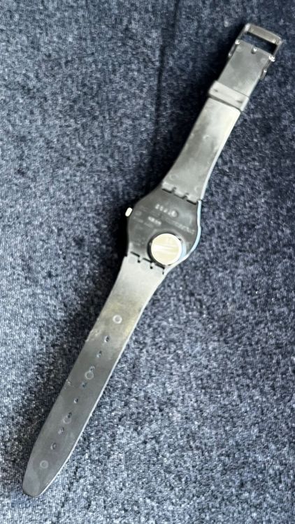 Swatch Orologi: Swatch Uhr, Schwarz-Weiss Design – Usato da Grenchen venduto da chththl 6