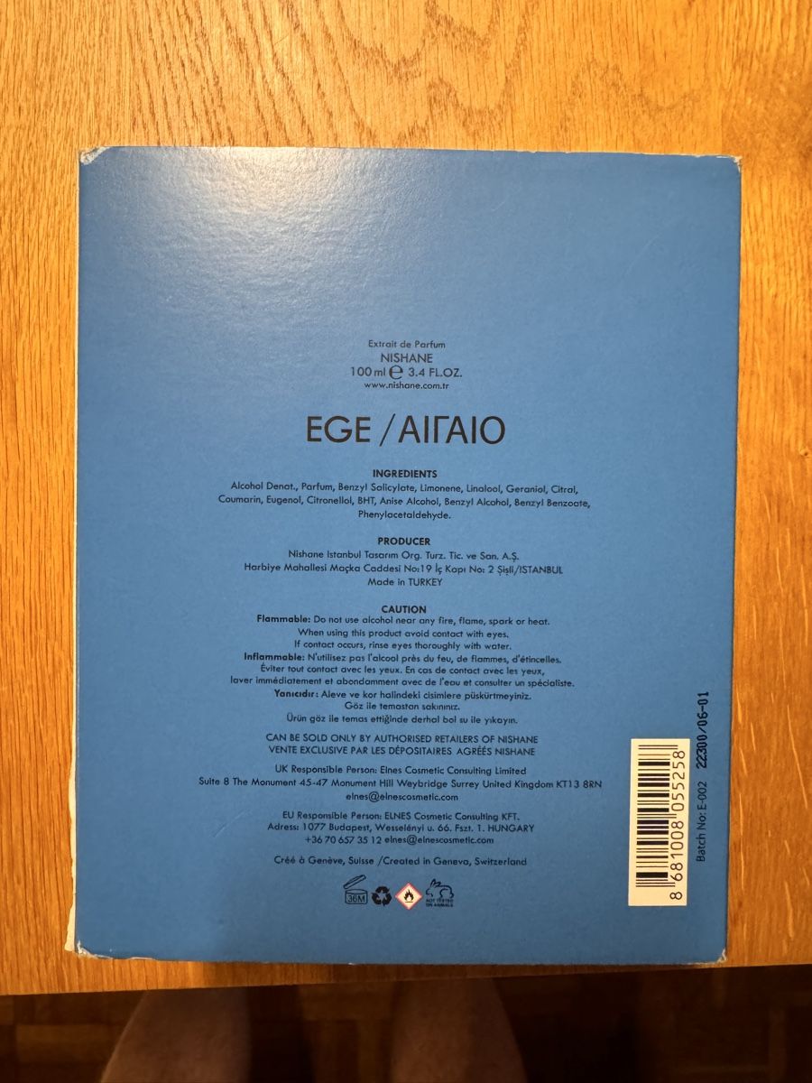 Nishane Parfums & Eau de Toilette:  Nishane Ege / Aigaio Extrait de Parfum 100ml – Neuf (Voir description) à Triesenberg par dom_hd56 3
