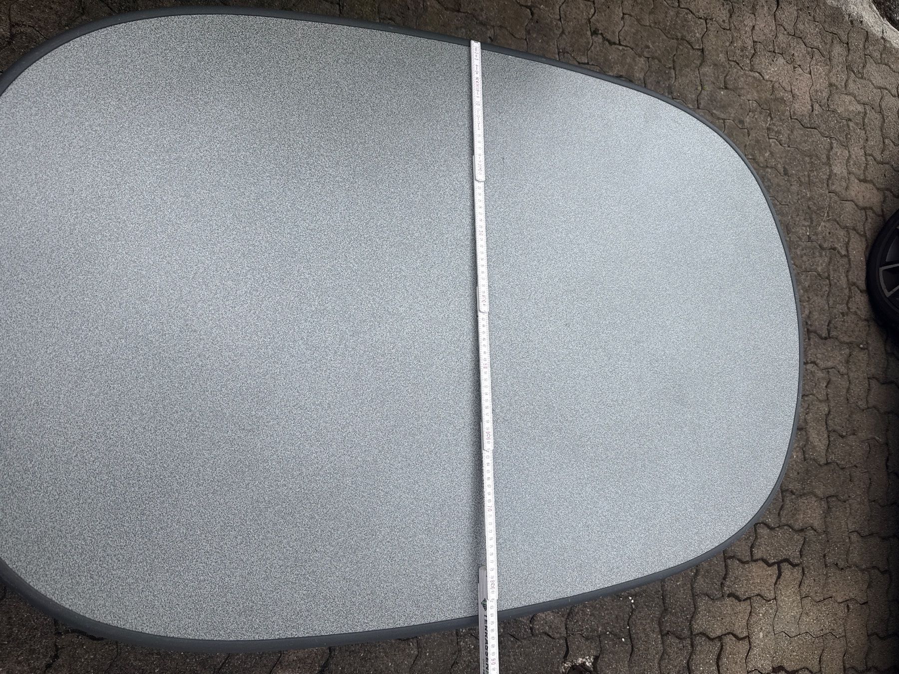 Tavoli: Garten oder balkontisch oval grau mit Metallgestell klappbar – Usato da Thalwil venduto da vernasm 3