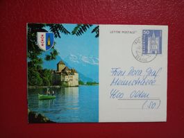 Montreux Chateau Chillon illustrierter gefaltener Brief