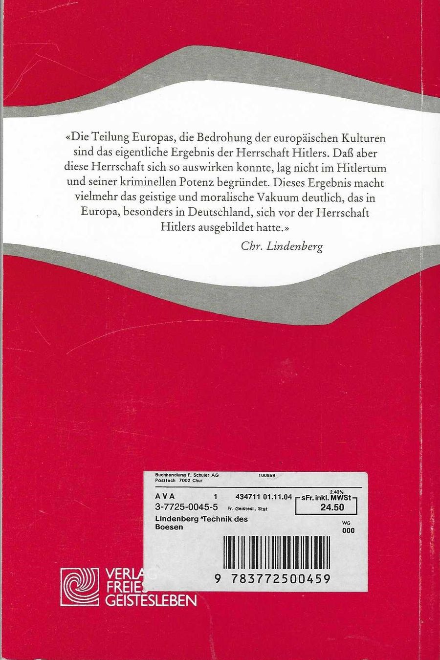 Libri: Christoph Lindenberg: Die Technik des Bösen – Usato da Flims - Dorf venduto da Stagediver 1