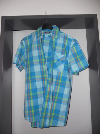Neu: Hemd kurzarm - bunt kariert - Gr.170-176
