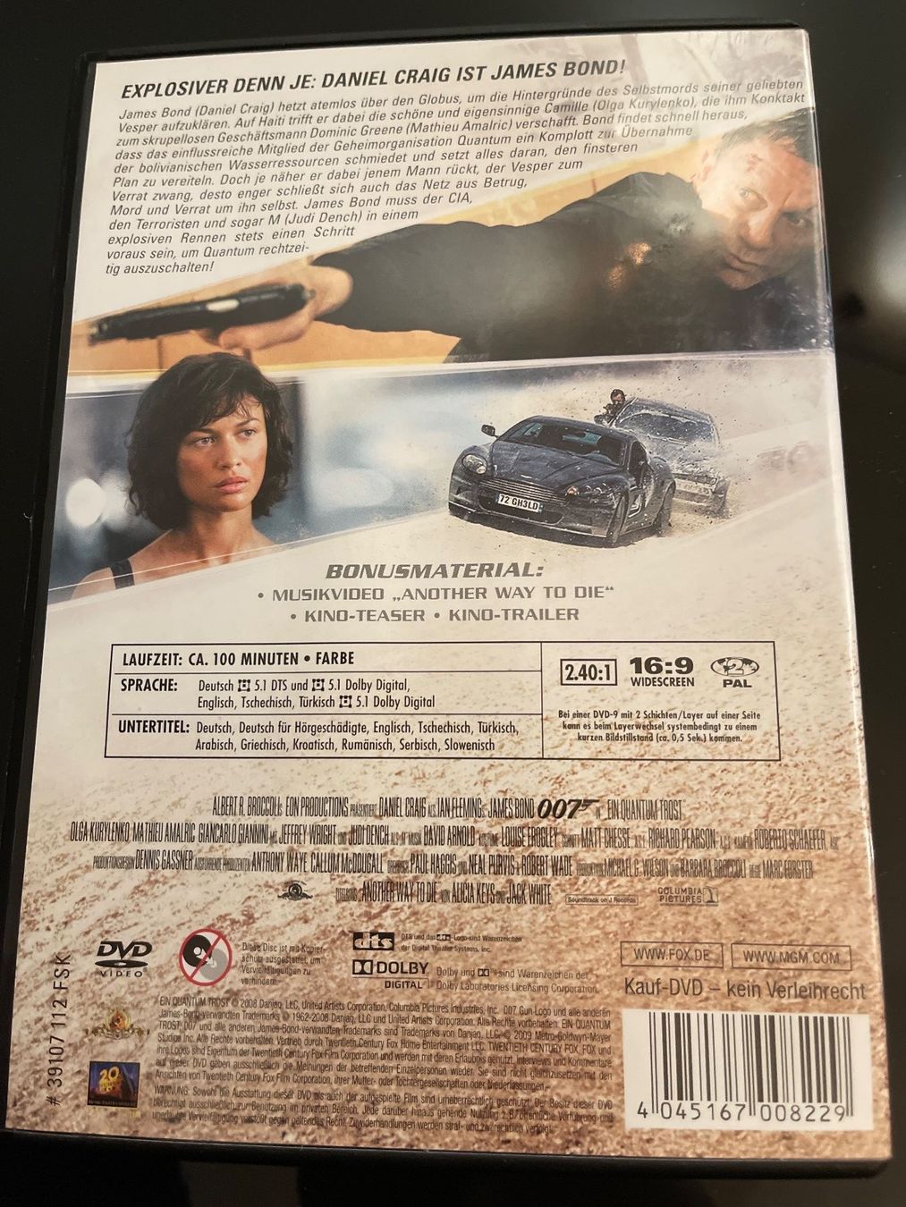 Tutti i DVDs: DVD // James Bond 007  Ein Quantum Trost – Usato da Schönenwerd venduto da d.chiara 1