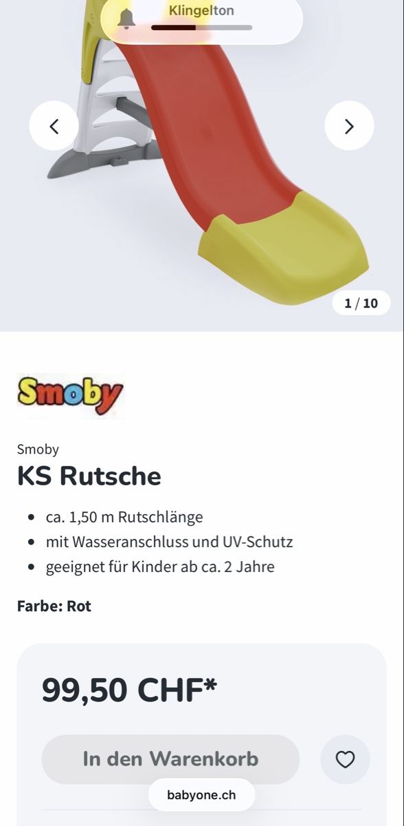 Smoby Scivoli: Smoby KS Rutsche mit Wassermanschluss – Usato da Niederhasli venduto da sev_d7hq 2