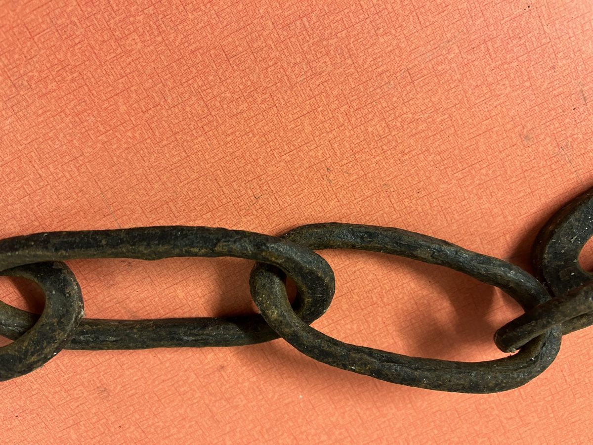 Catenine: Schmiedeeiserne Kette mit Haken, ca. 190 cm, alt – Usato da Lanzenhäusern venduto da vic63 3