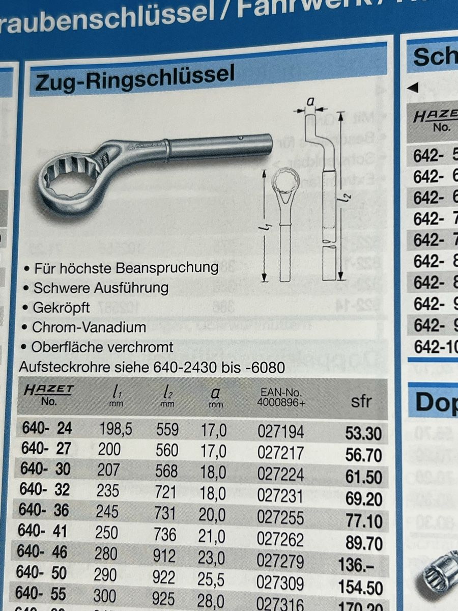 Hazet Tutti gli attrezzi: Zug-Ringschlüssel HAZET – Nuovo (secondo la descrizione) da Hünenberg venduto da Abtech 1