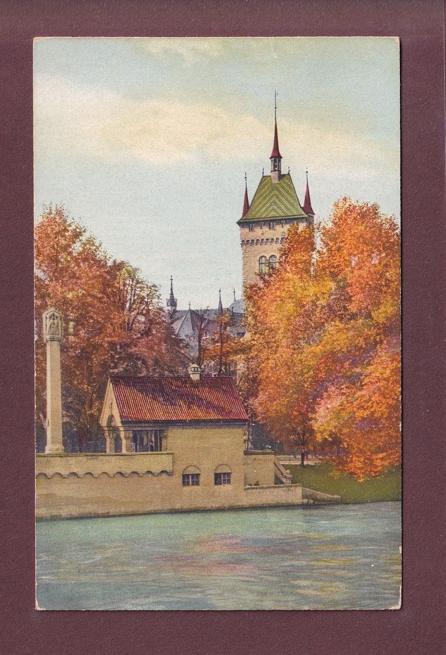 Ansichtskarten: ZÜRICH - Platzpromenade im Herbst – Gebraucht aus Pully von nicecards