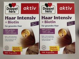 2x Doppelherz Haar Intensiv + Biotin Packungen