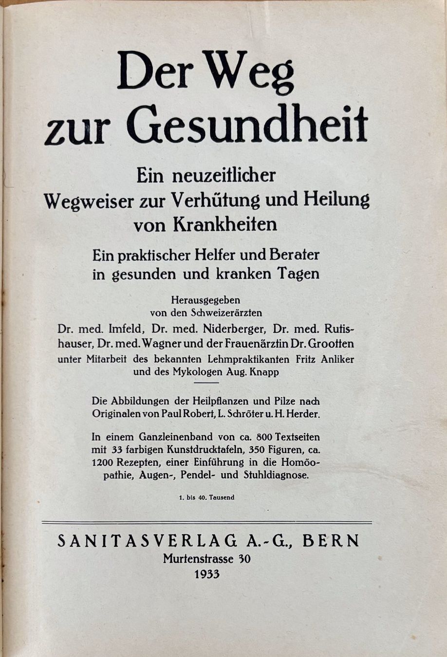 Bücher: Der Weg zur Gesundheit – Gebraucht aus Sarnen von Livres 1