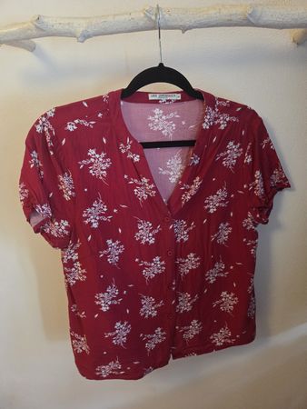 Damen Bluse LOVE COPENHAGEN Rot Blumen Grösse 40