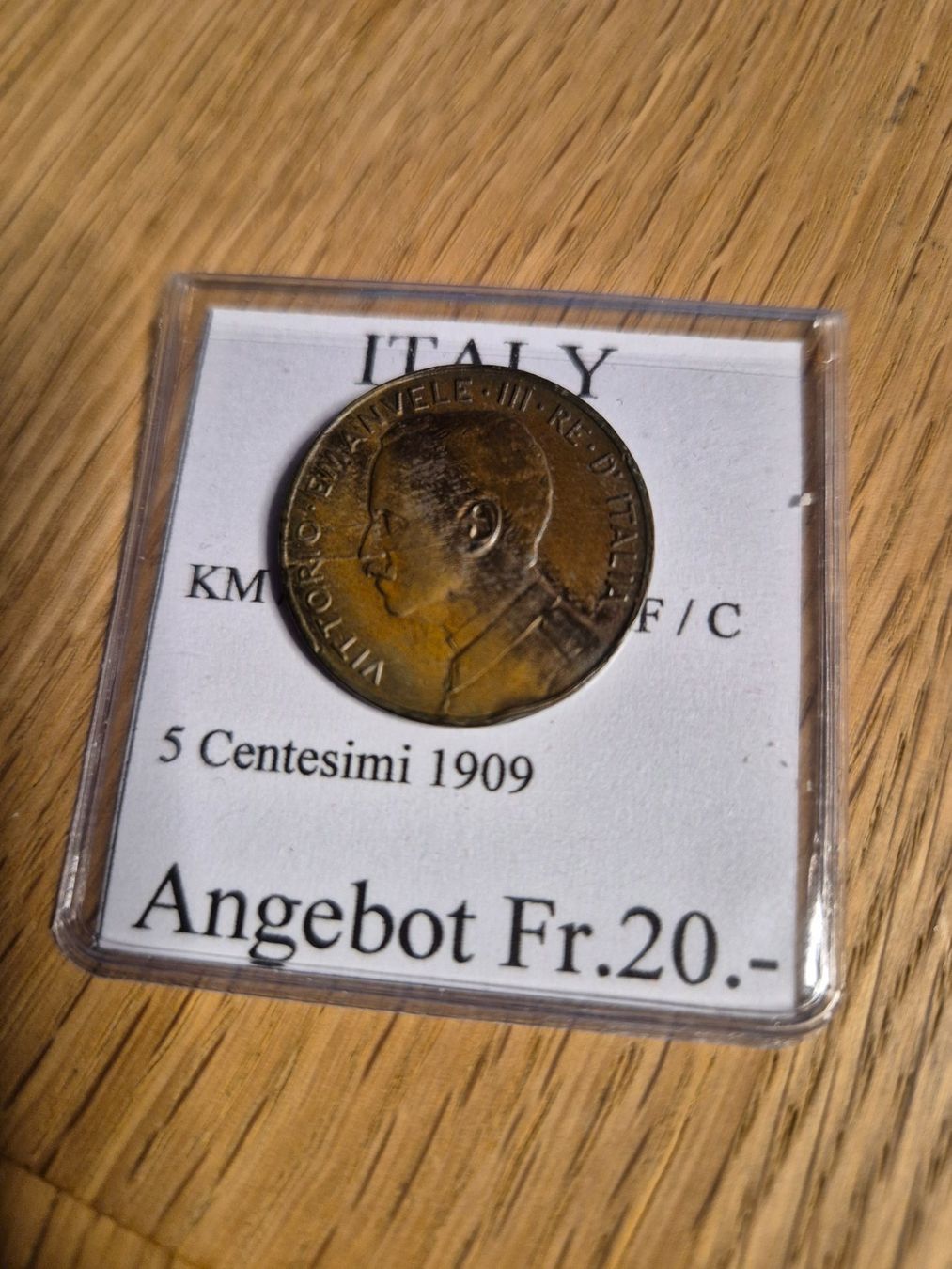 Alle Münzen: Italien - 5 Centesimi 1909 - selten! – Gebraucht aus Mels von Goldenfalcon 1