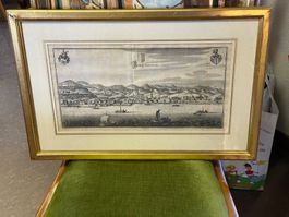 Merian Matthäus antiker Kupferstich VEVEY Lac Léman