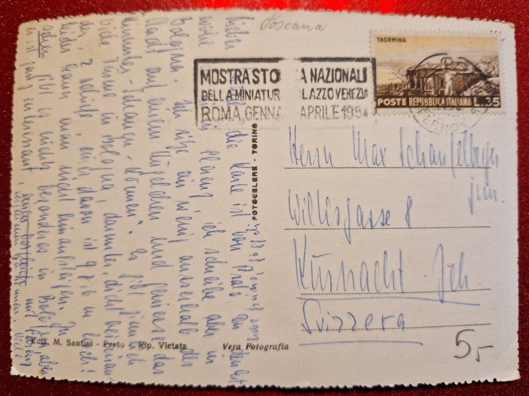 Cartoline postali: Prato Panorama  1954 Toscana rar – Usato da Melchnau venduto da Fishel 1