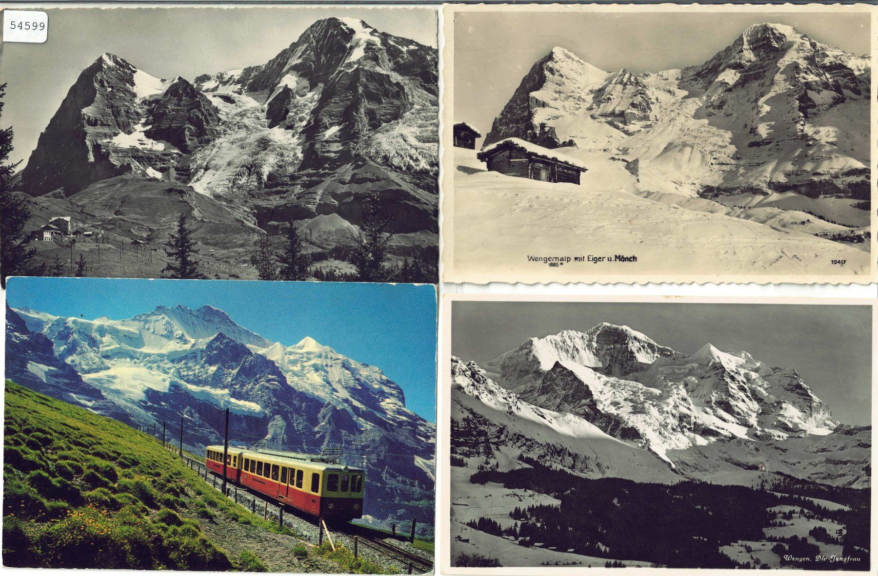 Ansichtskarten: 4 AK - Wengen – Gebraucht aus Ettingen von Kartenplanet