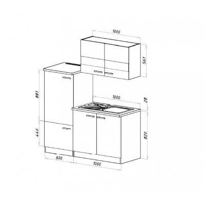 Komplettküchen: 303 - Singleküche Küchenzeile Küche 160cm Eiche/Schwarz – Neu und originalverpackt aus Wallenwil von toesstalvertrieb 5