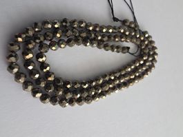 Pyrit facettiert ca. 3mm. Strang