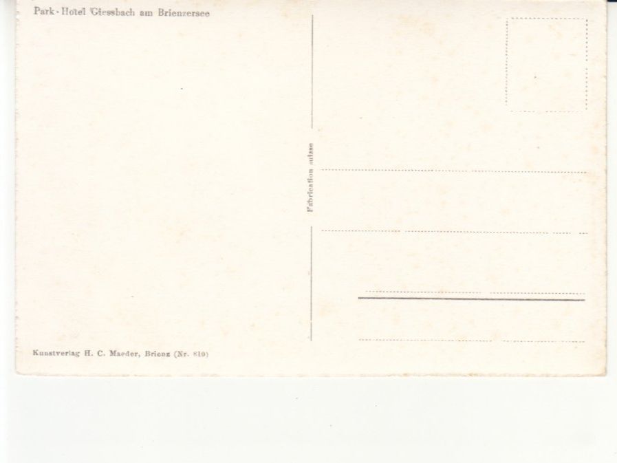 Cartoline postali: Giessbach ca. 1945 – Usato da Bürglen TG venduto da StampGraf 1