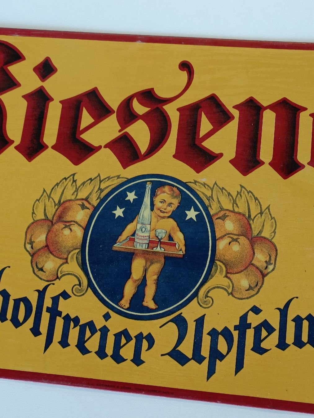 Insegne: Altes Werbe Blech Schild / Kiesener Apfelwein ca. 1930 – Usato da Brugg AG venduto da Ente015 1